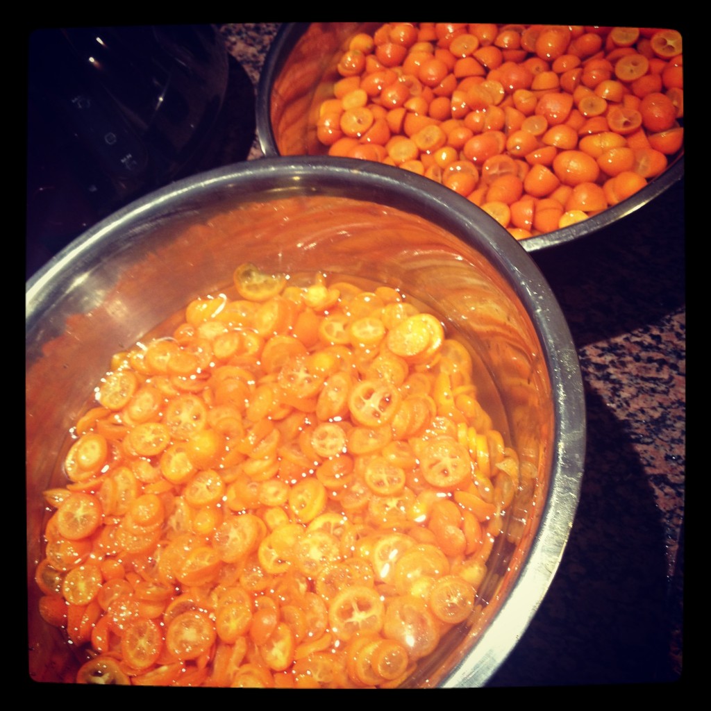 Soaking cumquats for marmalade